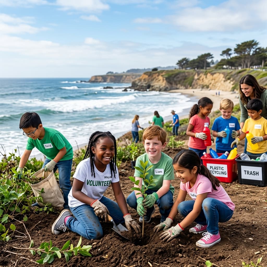 Children participating in environmental education
