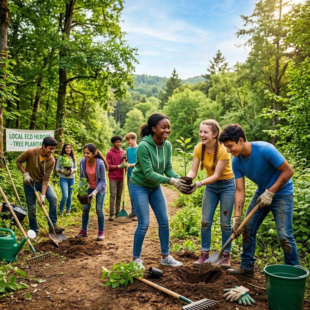 Children participating in environmental education